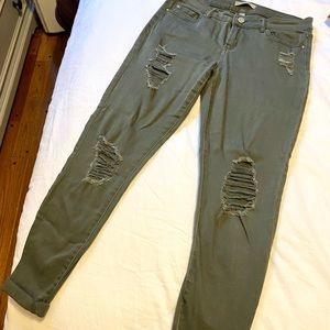 Ripped Green Jeans - just like new!